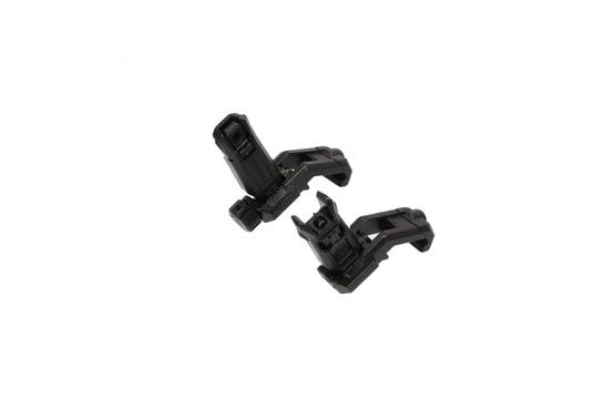 Magpul MBUS Pro offset iron sight set feature a black anodized finish